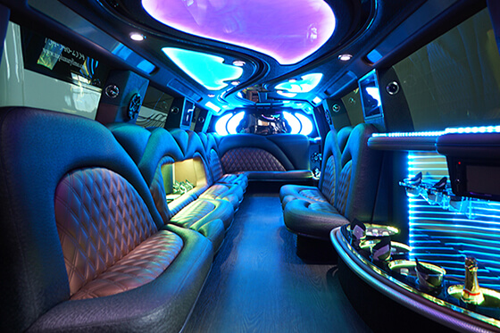 colorful lights in limo