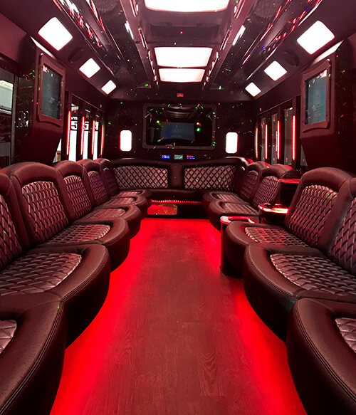 laser lights on party bus